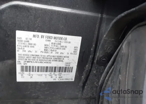 2018 Ford Edge Sel from USA, damaged, VIN 2FMPK3J93JBC45832